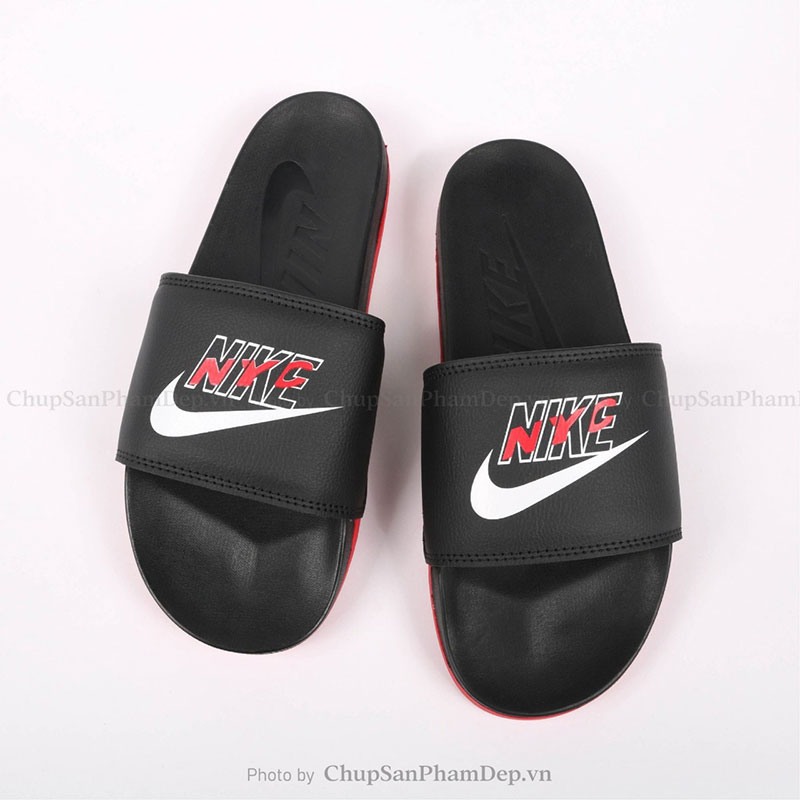 Dép Nike Plus Logo Phối Màu Quai Đen Cá Tính