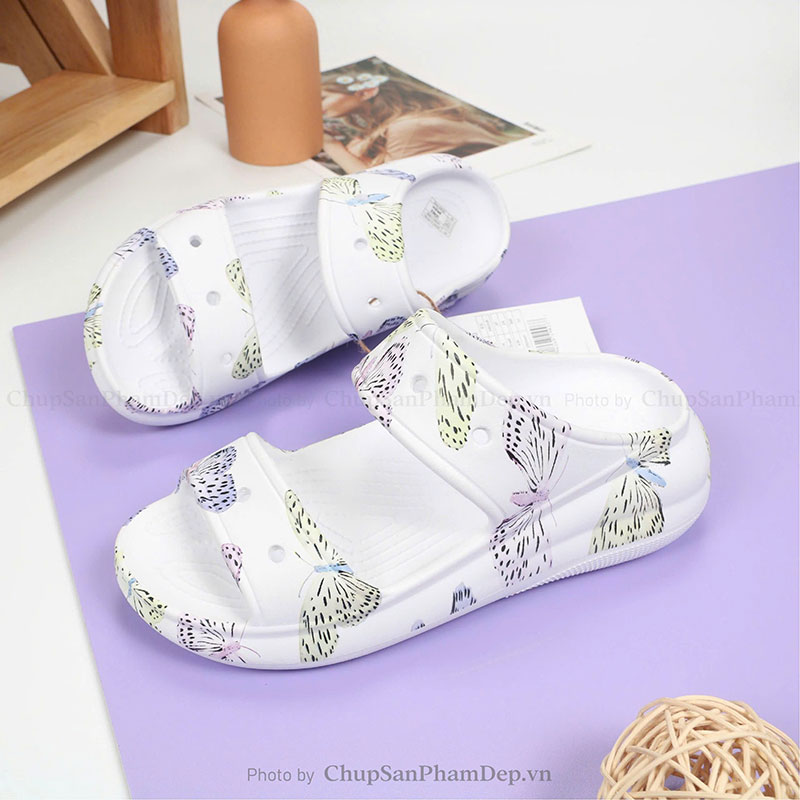 Dép Đúc Crocs 2 Quai 3D Xinh Xắn