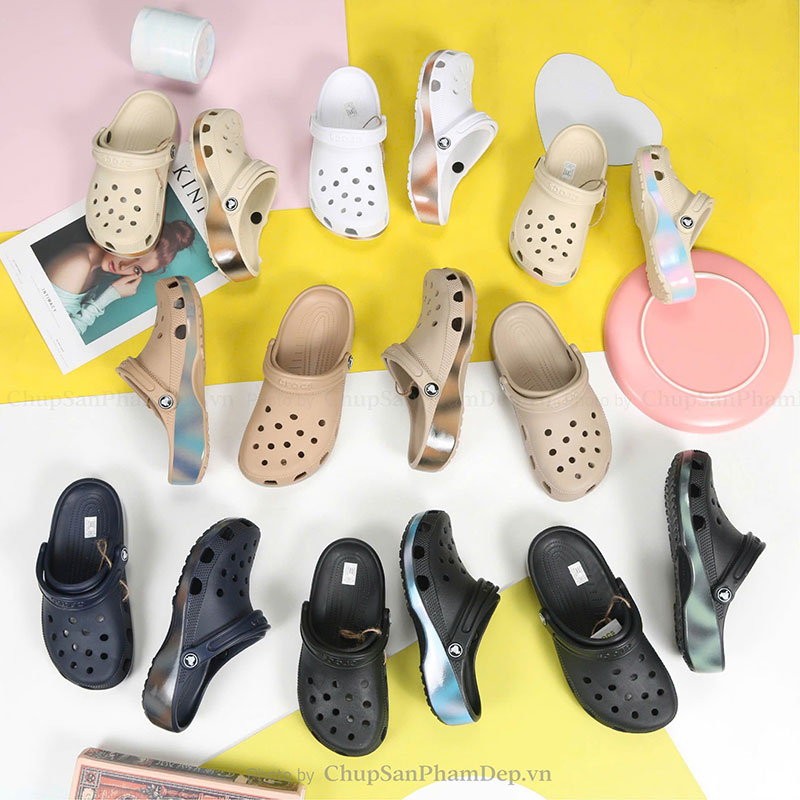 Dép Sục Crocs 4P Phủ 3D Rực Rỡ