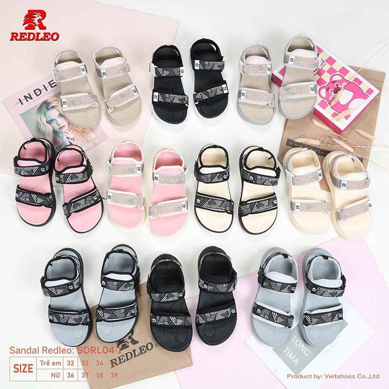 Giày Sandal REDLEO Quai Ngang Họa Tiết Trẻ Trung