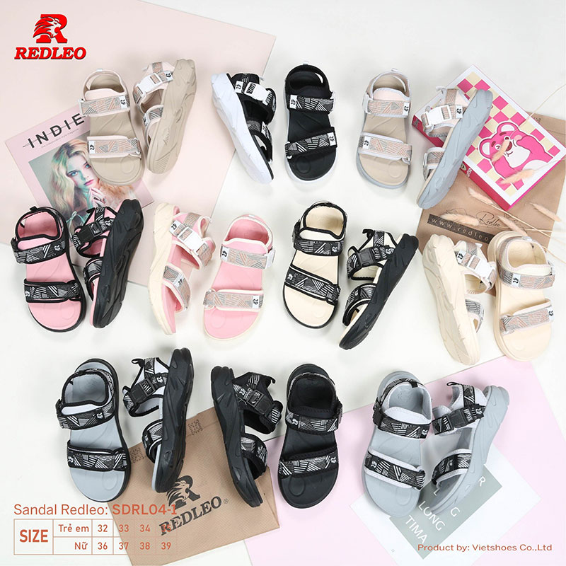 Giày Sandal REDLEO Quai Ngang Họa Tiết Trẻ Trung