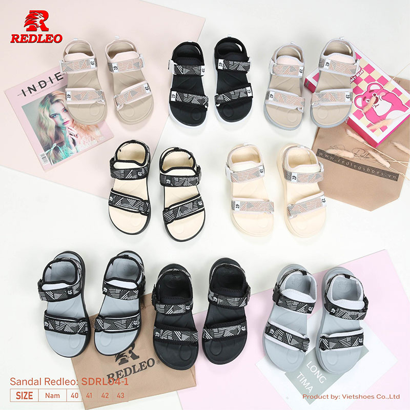 Giày Sandal REDLEO Quai Ngang Họa Tiết Trẻ Trung