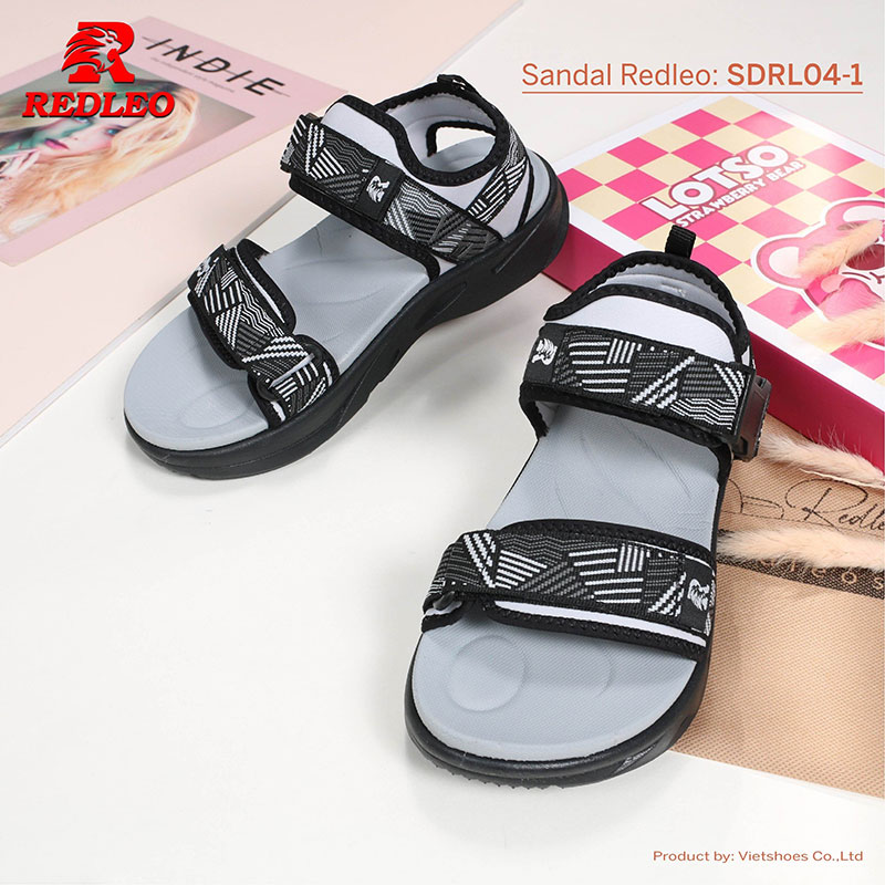 Giày Sandal REDLEO Quai Ngang Họa Tiết Trẻ Trung