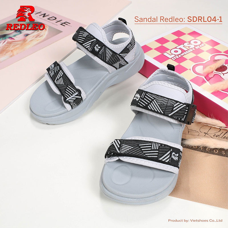 Giày Sandal REDLEO Quai Ngang Họa Tiết Trẻ Trung