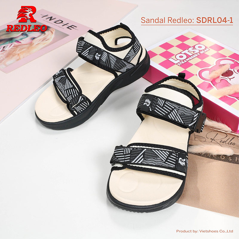 Giày Sandal REDLEO Quai Ngang Họa Tiết Trẻ Trung