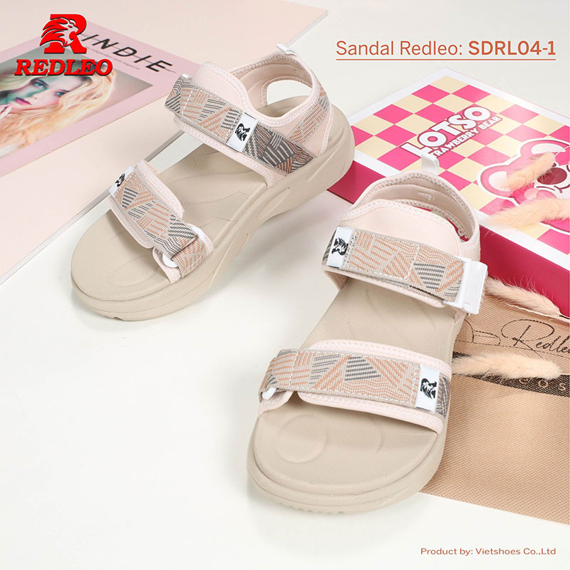 Giày Sandal REDLEO Quai Ngang Họa Tiết Trẻ Trung