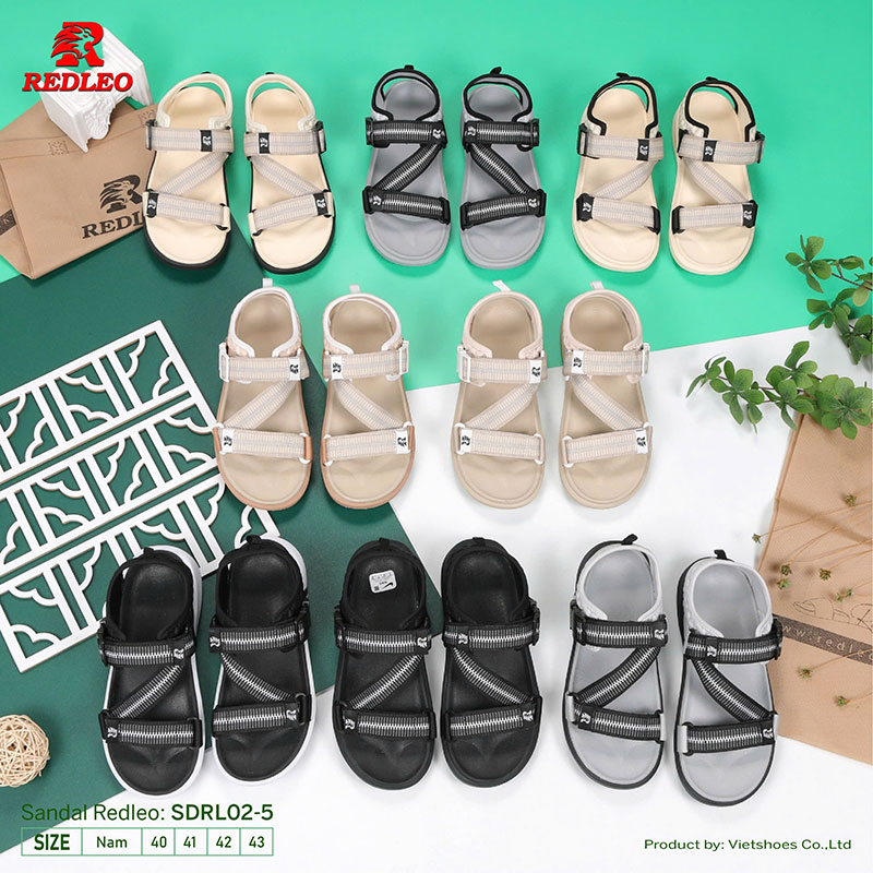 Giày Sandal REDLEO Sọc Quai Chéo Cao Cấp